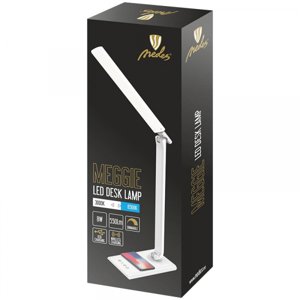 LED lampa MEGGIE stmívatelná s bezdrátovým nabíjením a USB 8W - DL3304/W/B Černá
