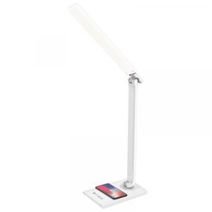 LED lampa MEGGIE stmívatelná s bezdrátovým nabíjením a USB 8W - DL3304/W/B Bílá